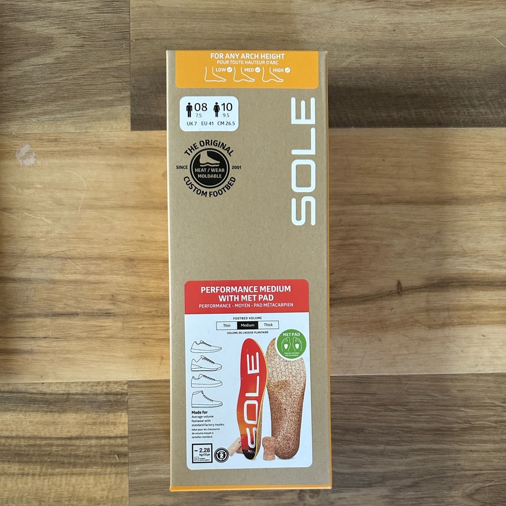 Cork SOLE insoles with met pad